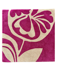 Posey Fuchsia wool area rug by Angela Adams in vivid fuchsia pink
