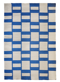 Quicksilver Fresh Air wool area rug by Angela Adams in airy, light neutral