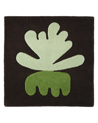 Sea Flower Seaweed wool area rug by Angela Adams in earthy seaweed brown