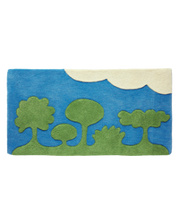 Island Family Summer wool area rug by Angela Adams in vibrant summer green