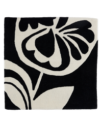 Posey Noir wool area rug by Angela Adams in graphic noir black