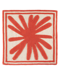 Urchin Coral wool area rug by Angela Adams in vivid coral pink