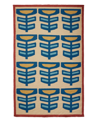 Pterapod Atlantic wool area rug by Angela Adams in deep Atlantic blue