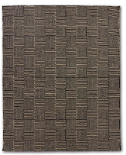 Frankie Onyx wool area rug by Angela Adams in sophisticated onyx gray