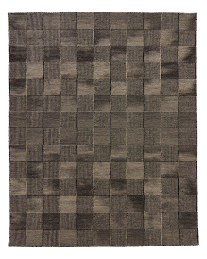 Frankie Onyx wool area rug by Angela Adams in sophisticated onyx gray