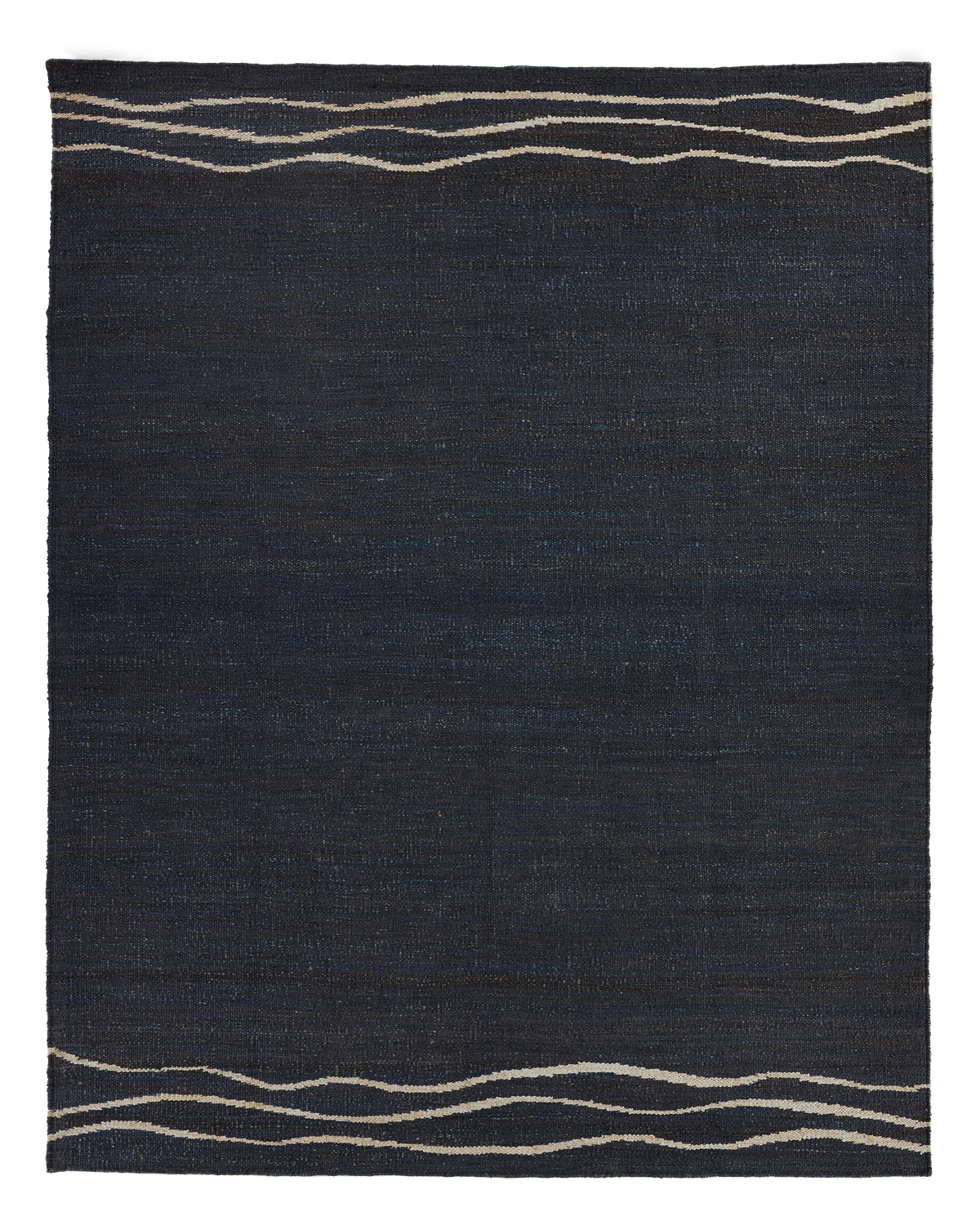 Maritime Navy wool area rug by Angela Adams in deep maritime navy