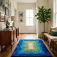 Alden Sapphire wool area rug by Angela Adams in rich sapphire blue