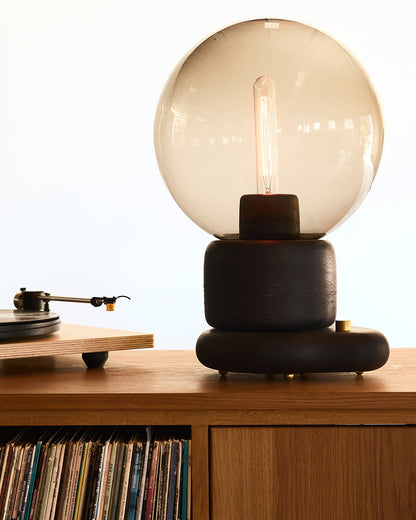 Albi 12" Globe Lamp - Ebony Walnut