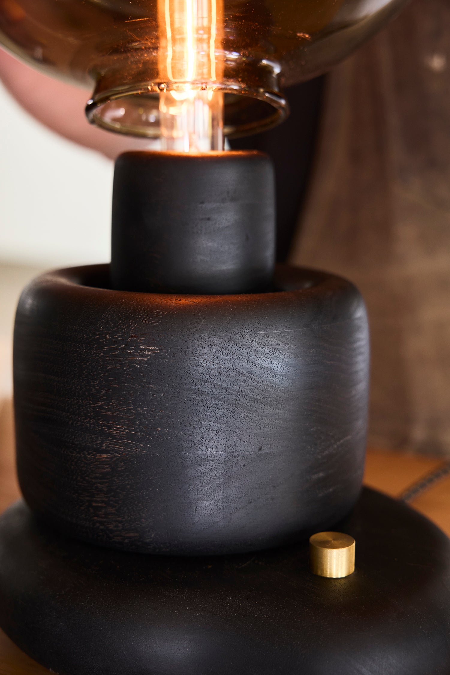 Albi 12" Globe Lamp - Ebony Walnut