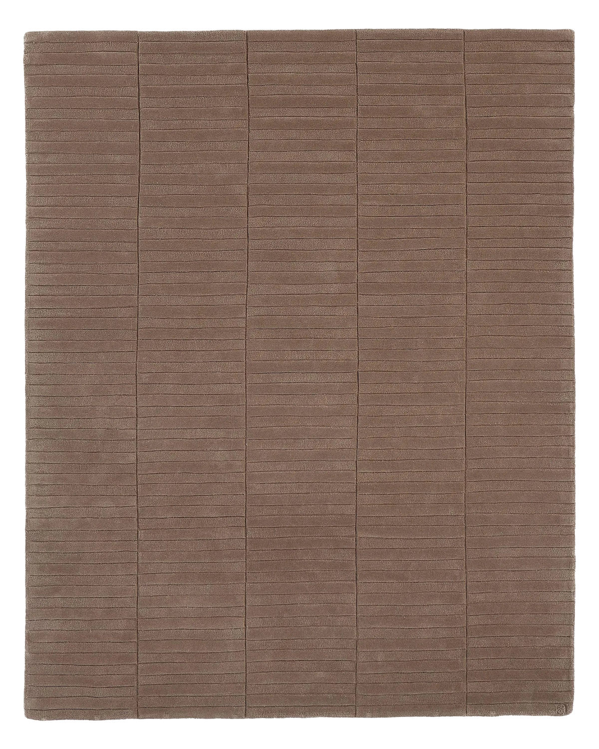 FogBank Mist wool area rug by Angela Adams in warm misty brown