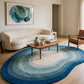 Pool Dream wool area rug by Angela Adams in dreamy pool blue