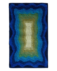 Alden Sapphire wool area rug by Angela Adams in rich sapphire blue