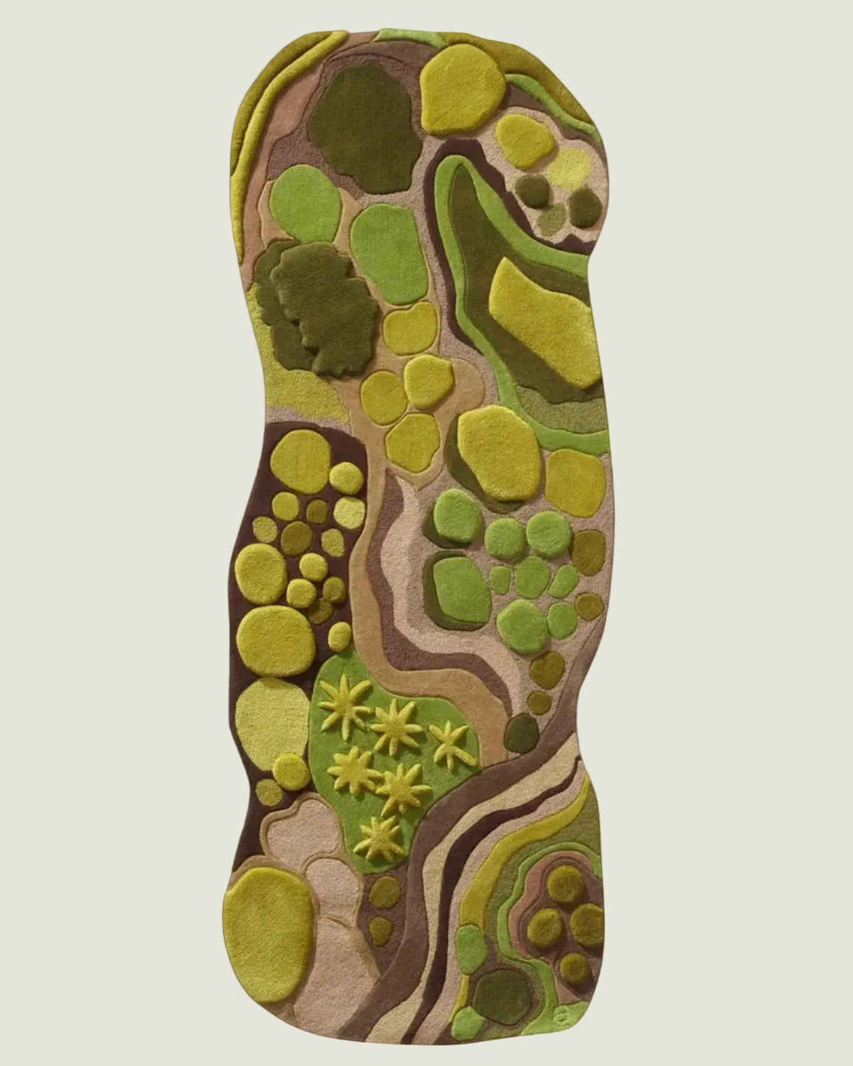 AtelierGG（アトリエジジ） フランネル ローラ(グリーンフラワー) Woodland Moss Wool Area Rug | Angela Adams – angela adams