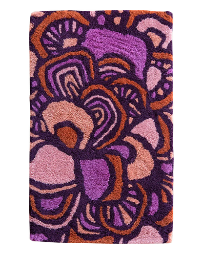 Maeve Tulip wool area rug by Angela Adams in blooming tulip purple