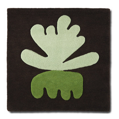 Sea Flower Seaweed wool area rug by Angela Adams in earthy seaweed brown