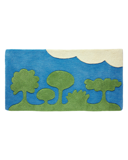 Island Family Summer wool area rug by Angela Adams in vibrant summer green