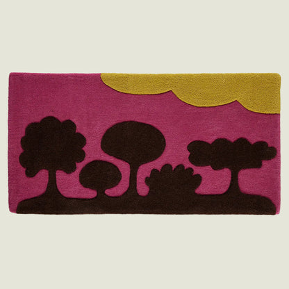 Island Family Sunset wool area rug by Angela Adams in warm sunset brown
