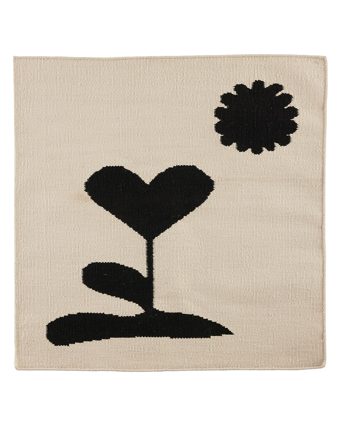 Lovely Day Love wool area rug by Angela Adams in bold graphic black