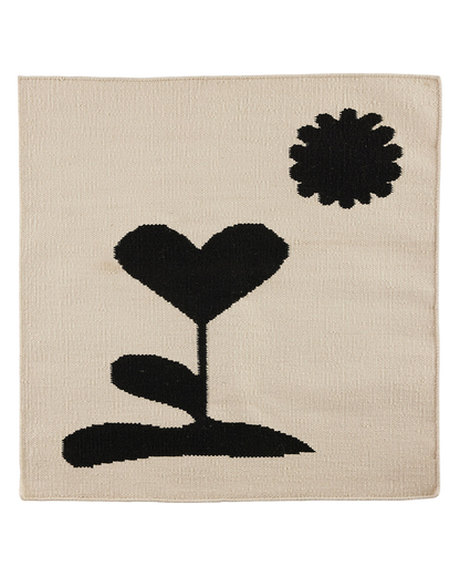Lovely Day Love wool area rug by Angela Adams in bold graphic black