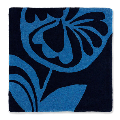 Posey Bluebird wool area rug by Angela Adams in cheerful bluebird blue