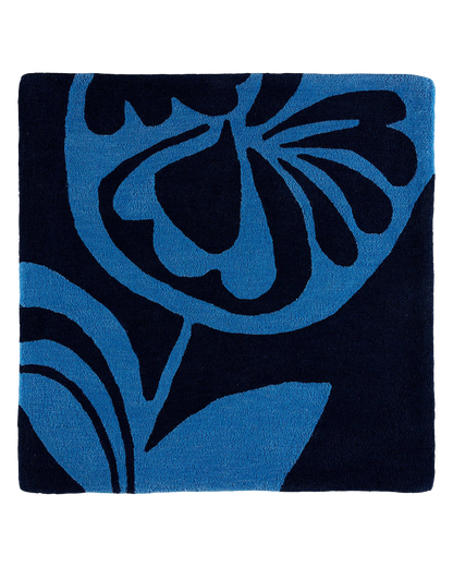 Posey Bluebird wool area rug by Angela Adams in cheerful bluebird blue