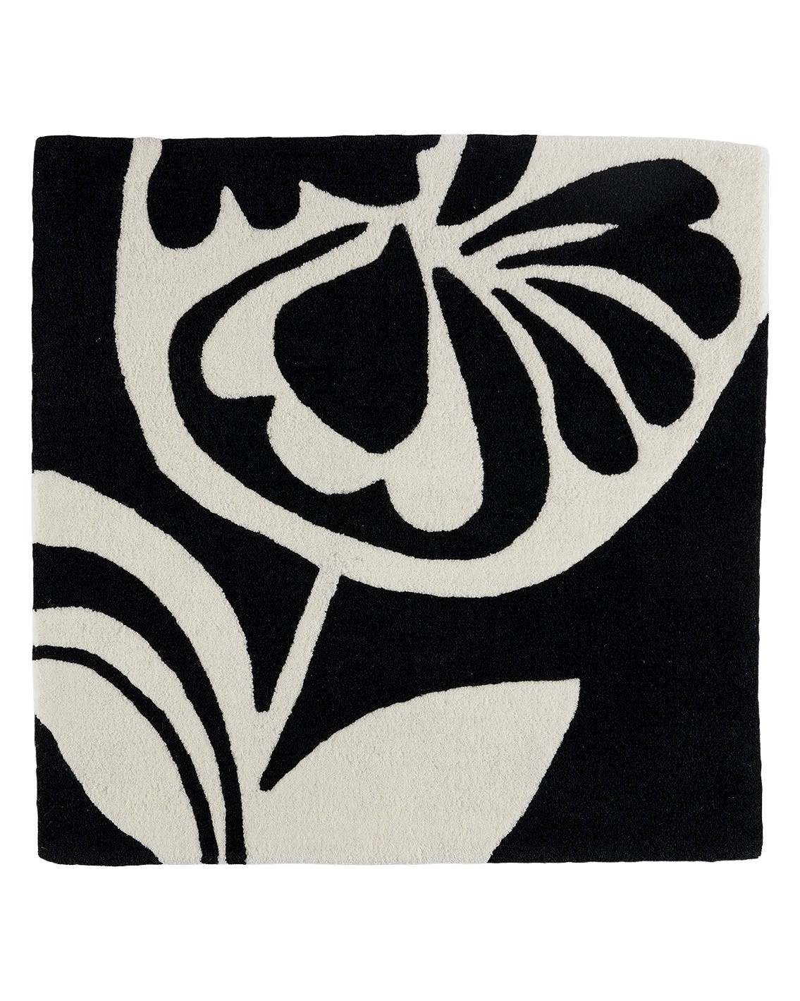 Posey Noir wool area rug by Angela Adams in graphic noir black