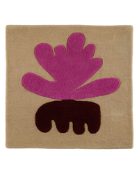 Sea Flower Rugosa wool area rug by Angela Adams in rosy rugosa pink
