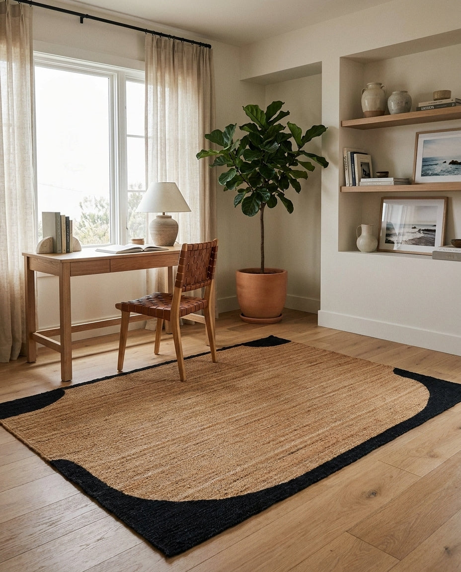 Bear Cub Grizzly wool area rug by Angela Adams in warm grizzly brown