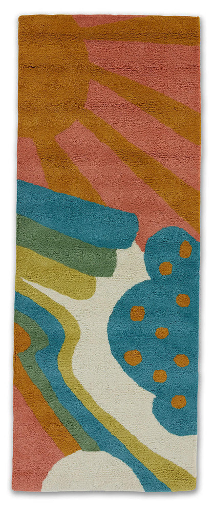 Daytrip Happy wool area rug by Angela Adams in joyful bright tones