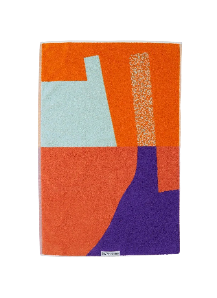 A multi-colored Bath towel by Alex Proba in color way 02.