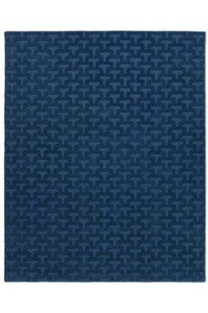 A deep blue contemporary area rug called, Betty Blue by Angela Adams