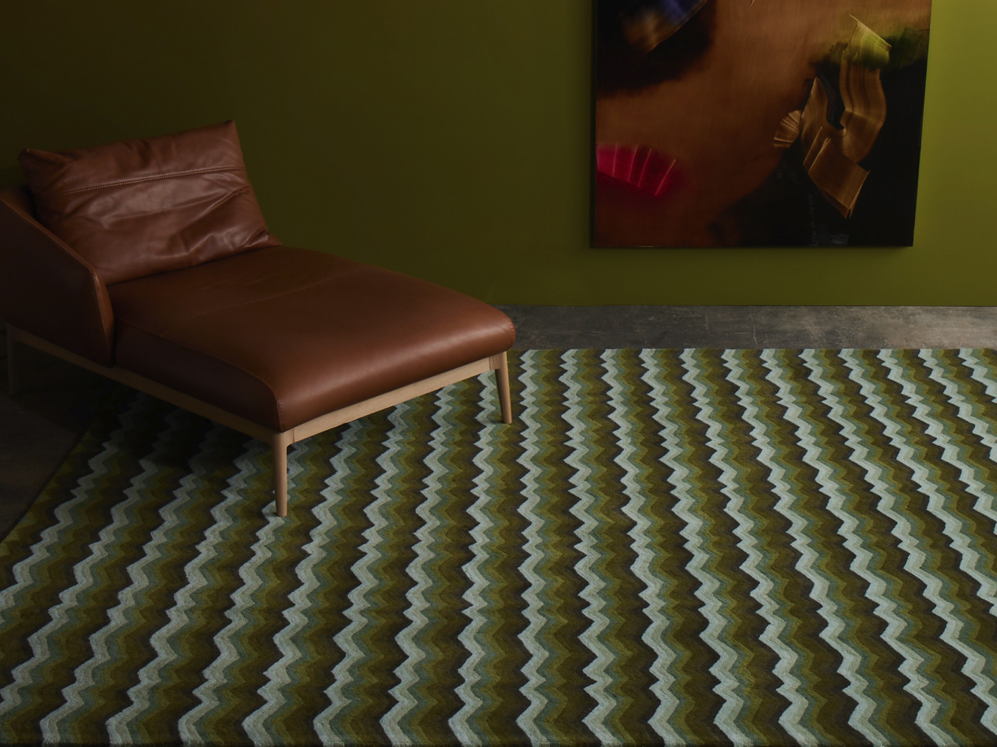 A green area rug called Buzz Emerald
