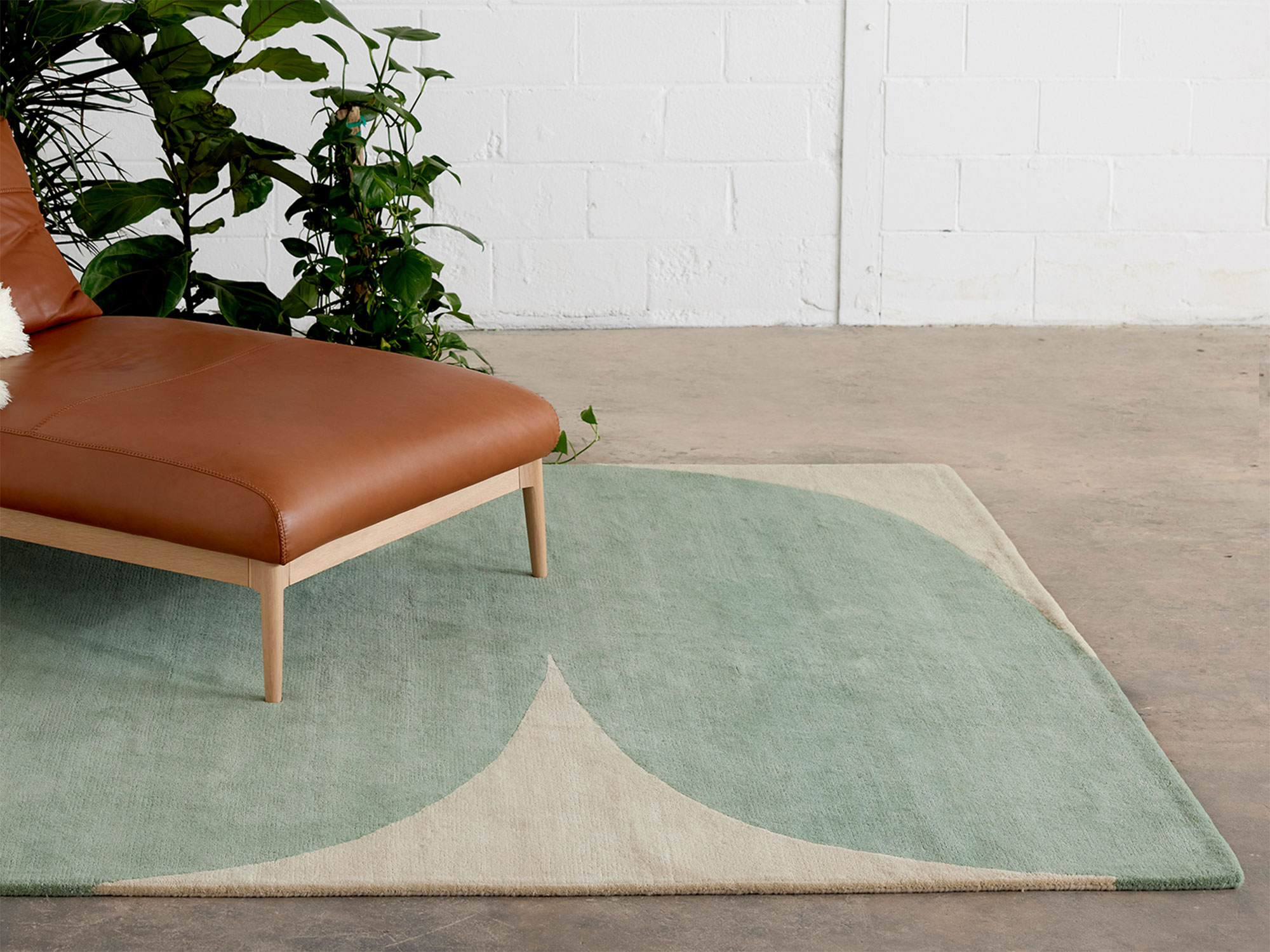 The modern Dove Dream light blue and beige rug by Angela Adams