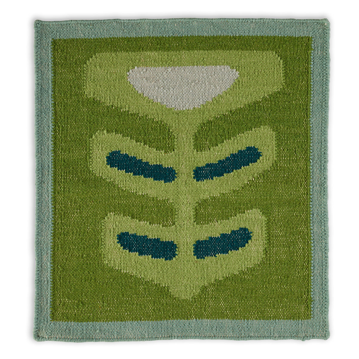 An abstract square small green rug named Pterapod Grass.