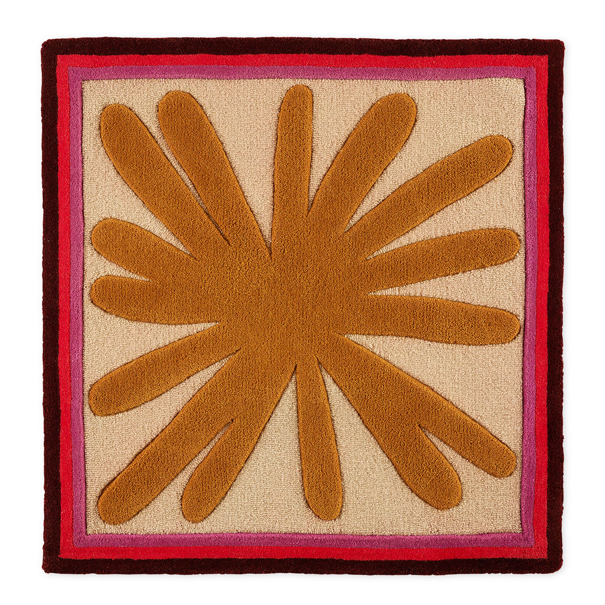 An abstract multi-colored rug named Urchin Uni.