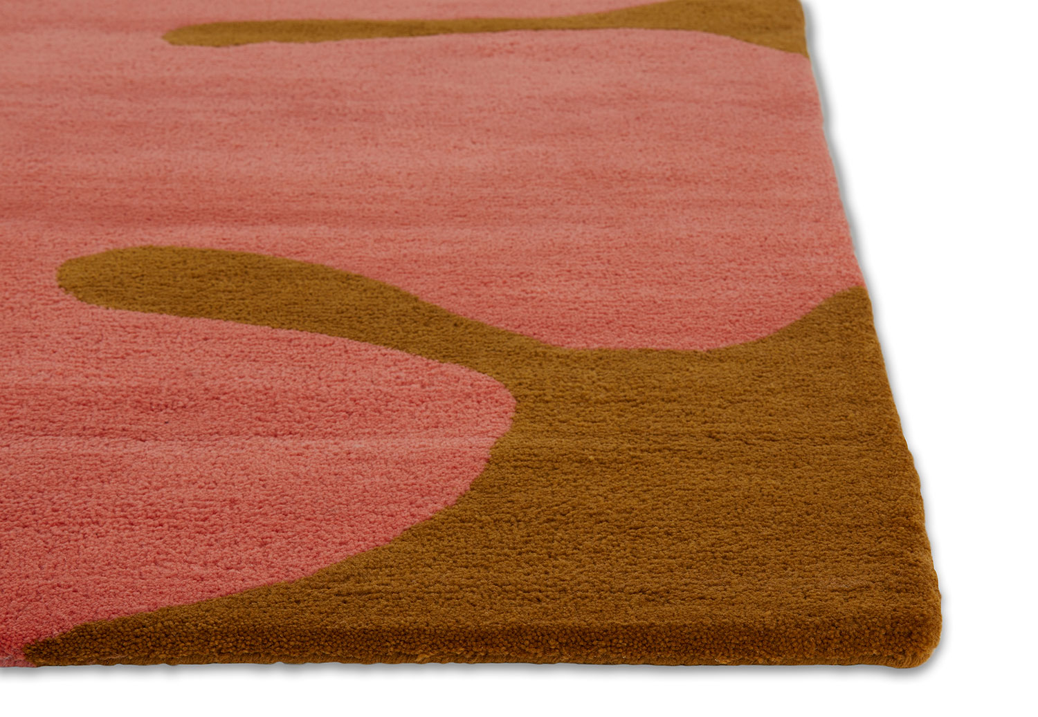 Detail of Astrud Flamingo area rug by Angela Adams