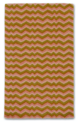 A large, modern area rug in pink tones called Buzz Opal
