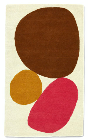 A 3 foot by 5 foot modern rug called Three Stones Clay