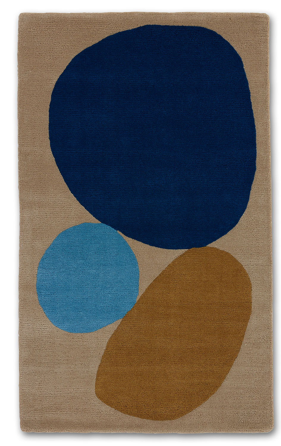 A 3 foot by 5 foot modern rug called Three Stones Sand