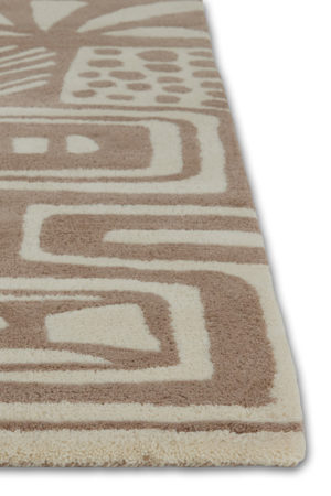 A neutral colored, modern area rug called Storybook by Angela Adams