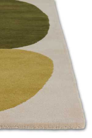 A corner of a modern rug called Three Stones Moss